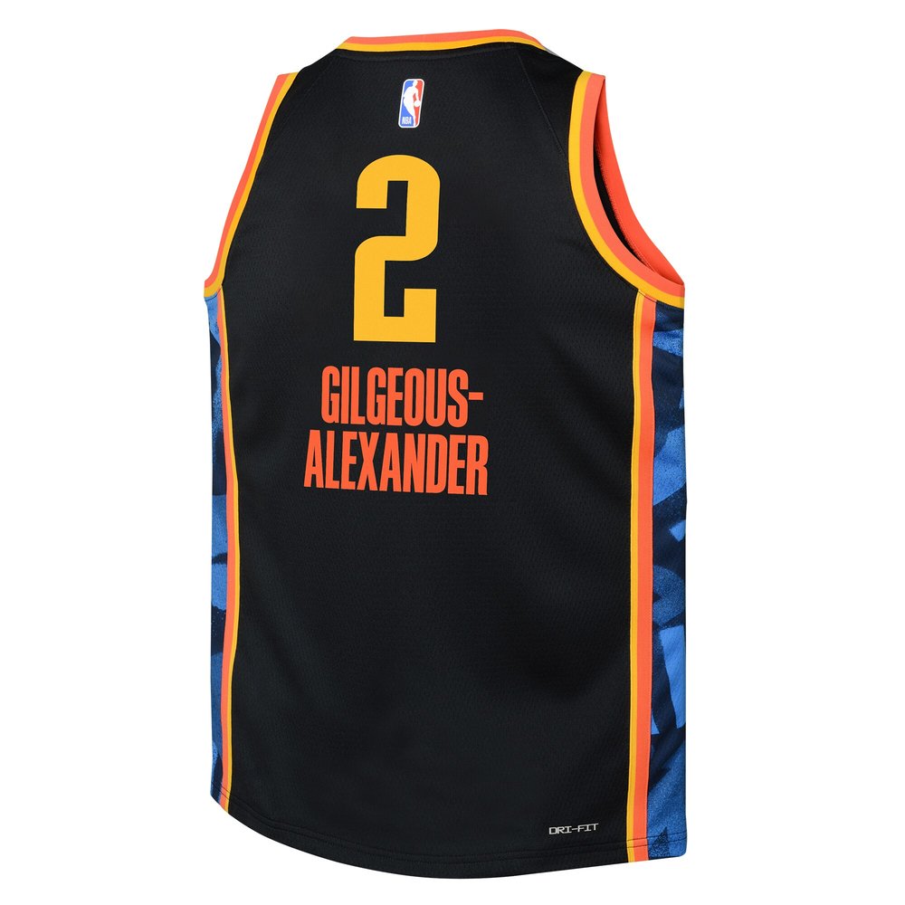 Youth Oklahoma City Thunder Shai Gilgeous-Alexander Black 2024/25 Swingman Player Jersey - City Edition