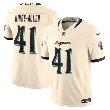 Men's Jacksonville Jaguars #41 Josh Hines-Allen Cream 2026 Rivalries Collection Vapor F.U.S.E. Limited Jersey Men's Jacksonville Jaguars #41 Josh Hines-Allen Cream 2026 Rivalries Collection Vapor F.U.S.E. Limited Jersey