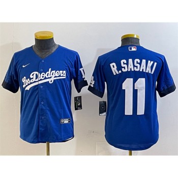 Youth Los Angeles Dodgers #11 Roki Sasaki Royal City Connect Cool Base Stitched Baseball Jersey Youth Los Angeles Dodgers #11 Roki Sasaki Royal City Connect Cool Base Stitched Baseball Jersey