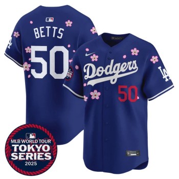 Youth Los Angeles Dodgers #50 Mookie Betts Royal Tokyo 2025 Cool Base Stitched Baseball Jersey Youth Los Angeles Dodgers #50 Mookie Betts Royal Tokyo 2025 Cool Base Stitched Baseball Jersey