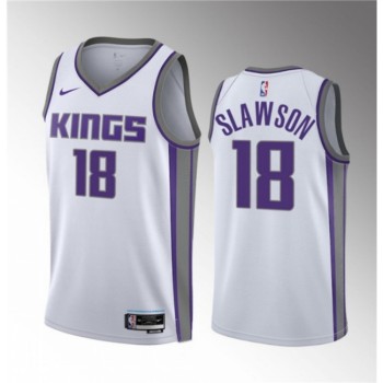 Men's Sacramento Kings #18 Jalen Slawson White 2023 Draft Association Edition Stitched Jersey Men's Sacramento Kings #18 Jalen Slawson White 2023 Draft Association Edition Stitched Jersey