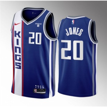 Men's Sacramento Kings #20 Colby Jones Blue 2023/24 City Edition Stitched Basketball Jersey Men's Sacramento Kings #20 Colby Jones Blue 2023/24 City Edition Stitched Basketball Jersey