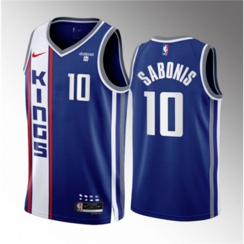 Men's Sacramento Kings #10 Domantas Sabonis Blue 2023/24 City Edition Stitched Basketball Jersey Men's Sacramento Kings #10 Domantas Sabonis Blue 2023/24 City Edition Stitched Basketball Jersey