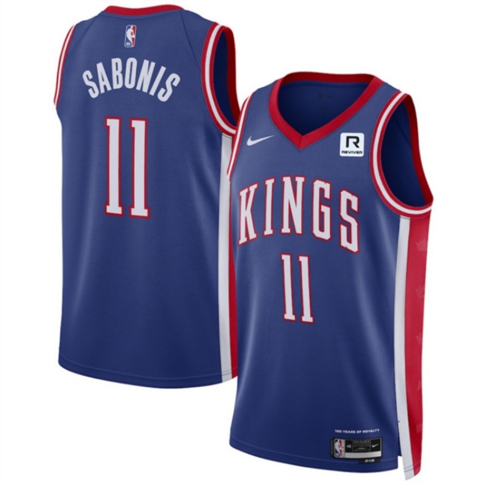 Men's Sacramento Kings #11 Domantas Sabonis Blue 2024/25 City Edition Stitched Basketball Jersey