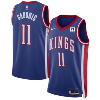 Men's Sacramento Kings #11 Domantas Sabonis Blue 2024/25 City Edition Stitched Basketball Jersey