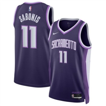 Men's Sacramento Kings #11 Domantas Sabonis Purple 2025/26 City Edition Stitched Basketball Jersey