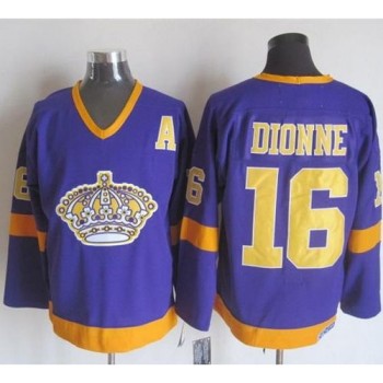 Kings #16 Marcel Dionne Purple/Yellow CCM Throwback Stitched NHL Jersey