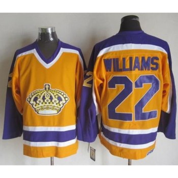 Kings #22 Tiger Williams Yellow/Purple CCM Throwback Stitched NHL Jersey Kings #22 Tiger Williams Yellow/Purple CCM Throwback Stitched NHL Jersey