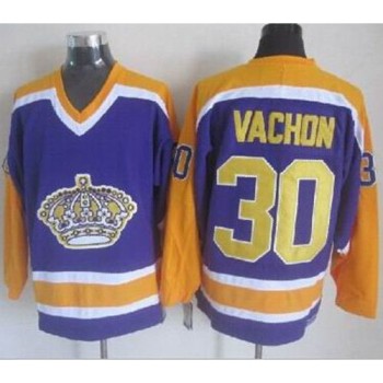 Kings #30 Rogie Vachon Purple CCM Throwback Stitched NHL Jersey Kings #30 Rogie Vachon Purple CCM Throwback Stitched NHL Jersey