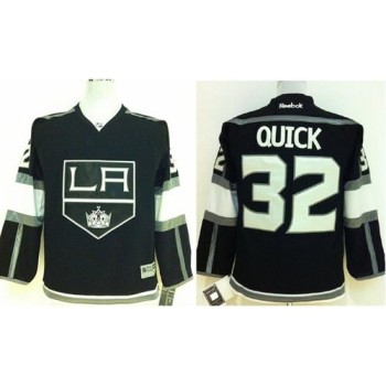 Kings #32 Jonathan Quick Black Home Stitched Youth NHL Jersey