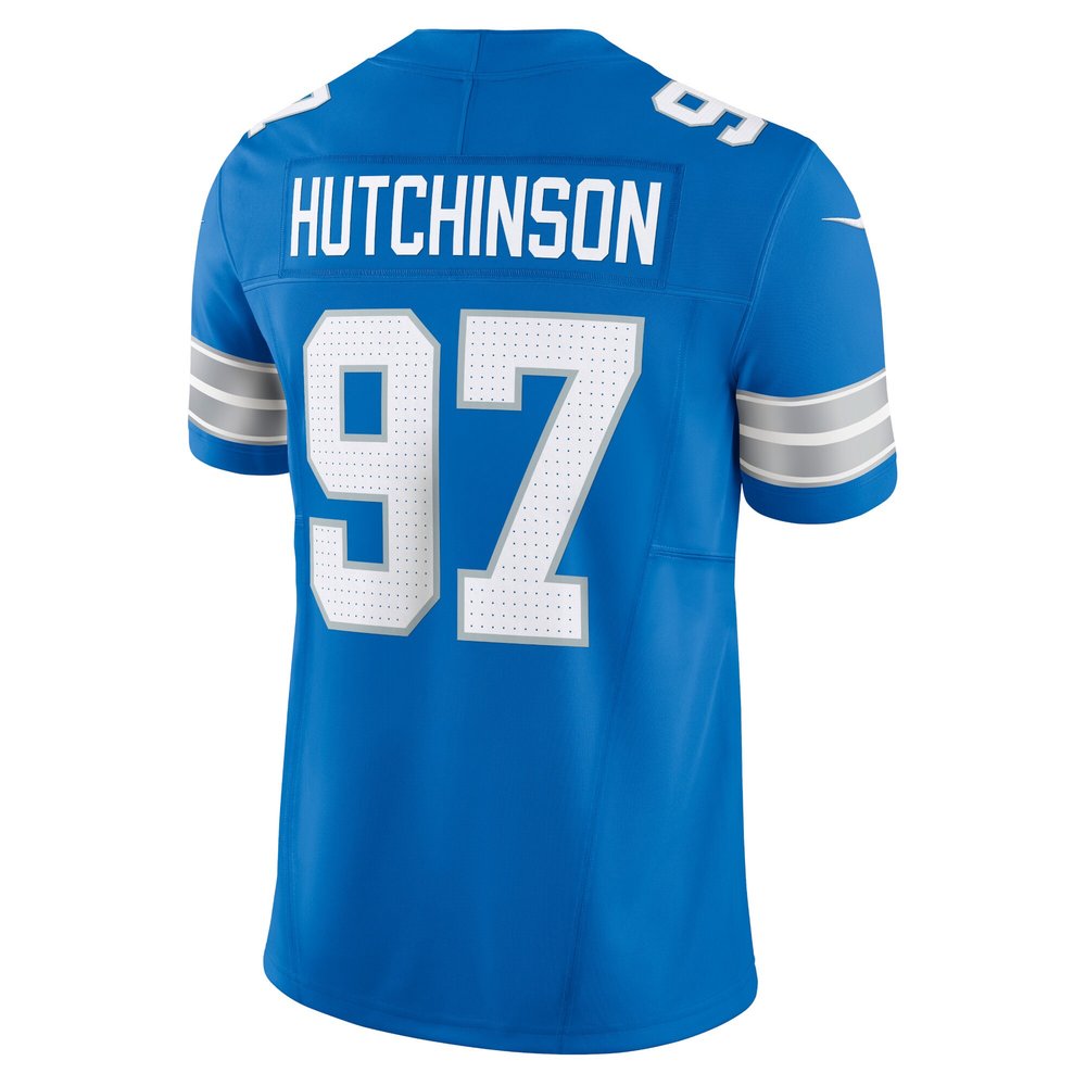 Men's Detroit Lions #97 Aidan Hutchinson Blue Vapor F.U.S.E. Limited Jersey