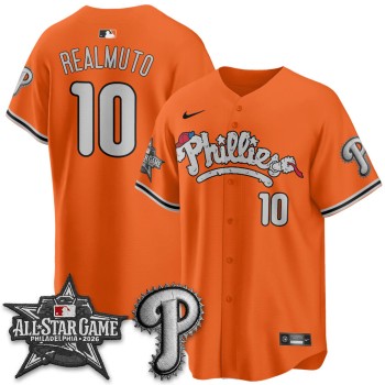 Men's Philadelphia Phillies #10 REALMUTO Orange 2026 MLB All-Star Jersey Men's Philadelphia Phillies #10 REALMUTO Orange 2026 MLB All-Star Jersey