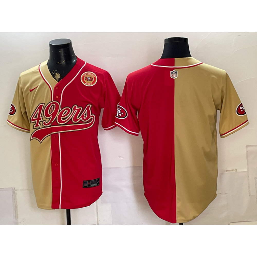 Youth San Francisco 49ers Red Split Cool Base Stitched Baseball Jersey