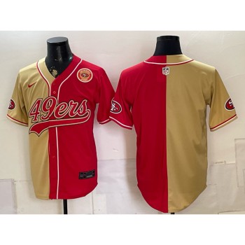 Youth San Francisco 49ers Red Split Cool Base Stitched Baseball Jersey