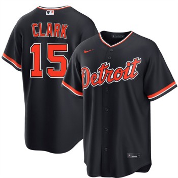 Men's Detroit Tigers #15 Max Clark Navy Alternate Baseball Jersey Men's Detroit Tigers #15 Max Clark Navy Alternate Baseball Jersey
