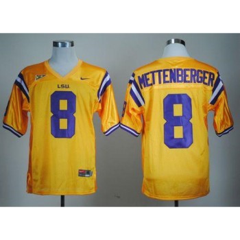 LSU Tigers #8 Zach Mettenberger Gold Stitched NCAA Jersey LSU Tigers #8 Zach Mettenberger Gold Stitched NCAA Jersey