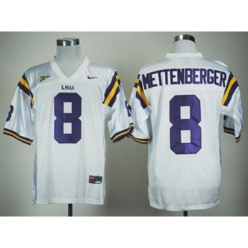 LSU Tigers #8 Zach Mettenberger White Stitched NCAA Jersey LSU Tigers #8 Zach Mettenberger White Stitched NCAA Jersey