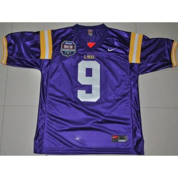 LSU Tigers #9 Jordan Jefferson Purple 2012 BCS Championship Patch Stitched NCAA Jersey LSU Tigers #9 Jordan Jefferson Purple 2012 BCS Championship Patch Stitched NCAA Jersey