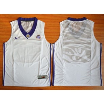 LSU Tigers Blank White Basketball Stitched NCAA Jersey LSU Tigers Blank White Basketball Stitched NCAA Jersey