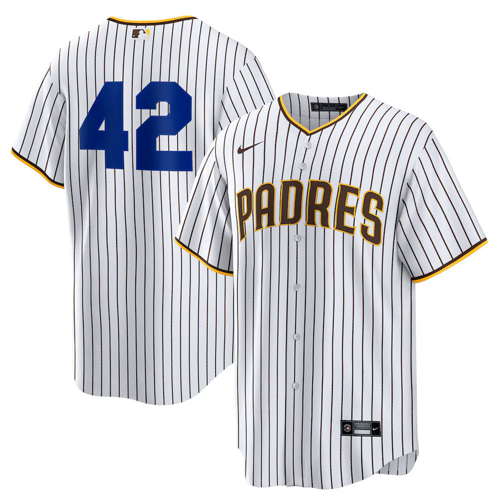 Youth San Diego Padres #42 Jackie Robinson Nike White Home 2025 Jackie Robinson Day Replica Jersey Youth San Diego Padres #42 Jackie Robinson Nike White Home 2025 Jackie Robinson Day Replica Jersey