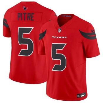 Men's Houston Texans #5 Jalen Pitre Red 2024 Alternate F.U.S.E Vapor Stitched jersey