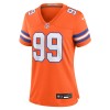 Women's Denver Broncos Zach Allen Orange Mile High Collection 1977 Throwback Player Game Jersey
