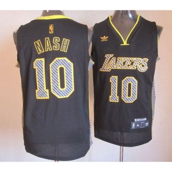 Lakers #10 Steve Nash Black Electricity Fashion Stitched NBA Jersey Lakers #10 Steve Nash Black Electricity Fashion Stitched NBA Jersey