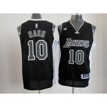 Lakers #10 Steve Nash Black/White Stitched NBA Jersey Lakers #10 Steve Nash Black/White Stitched NBA Jersey