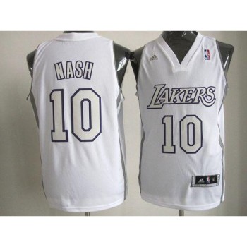 Lakers #10 Steve Nash White Big Color Fashion Stitched NBA Jersey Lakers #10 Steve Nash White Big Color Fashion Stitched NBA Jersey