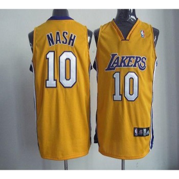 Lakers #10 Steve Nash Yellow Home Revolution 30 Stitched NBA Jersey Lakers #10 Steve Nash Yellow Home Revolution 30 Stitched NBA Jersey
