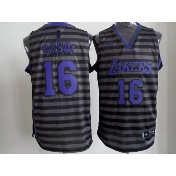 Lakers #16 Pau Gasol Black/Grey Groove Stitched NBA Jersey Lakers #16 Pau Gasol Black/Grey Groove Stitched NBA Jersey