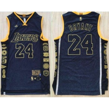 Lakers #24 Kobe Bryant Black Serpentine Retirement Memorial Stitched NBA Jersey Lakers #24 Kobe Bryant Black Serpentine Retirement Memorial Stitched NBA Jersey