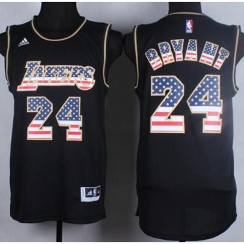 Lakers #24 Kobe Bryant Black USA Flag Fashion Stitched NBA Jersey Lakers #24 Kobe Bryant Black USA Flag Fashion Stitched NBA Jersey