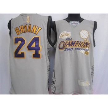 Lakers #24 Kobe Bryant Grey 2010 NBA Finals Champions Stitched NBA Jersey Lakers #24 Kobe Bryant Grey 2010 NBA Finals Champions Stitched NBA Jersey