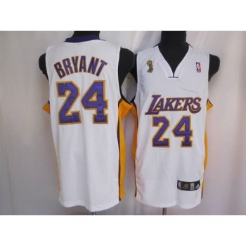 Lakers #24 Kobe Bryant Stitched White Champion Patch NBA Jersey Lakers #24 Kobe Bryant Stitched White Champion Patch NBA Jersey