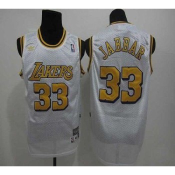 Lakers #33 Abdul-Jabbar White Throwback Stitched NBA Jersey Lakers #33 Abdul-Jabbar White Throwback Stitched NBA Jersey