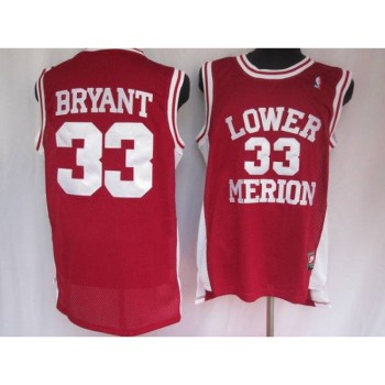 Lakers #33 Kobe Bryant Stitched Red Lower Merion High School NBA Jersey Lakers #33 Kobe Bryant Stitched Red Lower Merion High School NBA Jersey