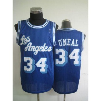 Lakers #34 Shaquille O'Neal Blue Throwback Stitched NBA Jersey Lakers #34 Shaquille O'Neal Blue Throwback Stitched NBA Jersey