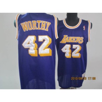 Lakers #42 James Worthy Stitched Purple Throwback NBA Jersey Lakers #42 James Worthy Stitched Purple Throwback NBA Jersey
