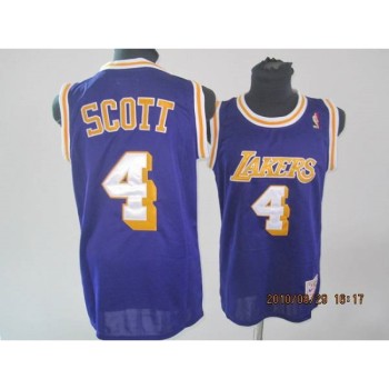 Lakers #4 Byron Scott Stitched Purple Throwback NBA Jersey Lakers #4 Byron Scott Stitched Purple Throwback NBA Jersey