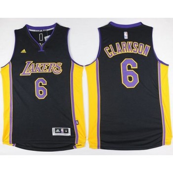 Lakers #6 Jordan Clarkson Black(Purple NO.) Stitched NBA Jersey Lakers #6 Jordan Clarkson Black(Purple NO.) Stitched NBA Jersey