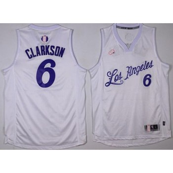 Lakers #6 Jordan Clarkson White 2016-2017 Christmas Day Stitched NBA Jersey Lakers #6 Jordan Clarkson White 2016-2017 Christmas Day Stitched NBA Jersey