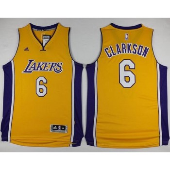 Lakers #6 Jordan Clarkson Yellow Stitched NBA Jersey Lakers #6 Jordan Clarkson Yellow Stitched NBA Jersey