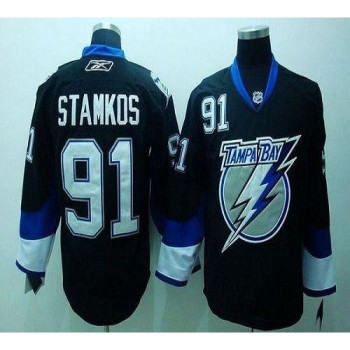 Lightning #91 Steven Stamkos Black Stitched Youth NHL Jersey Lightning #91 Steven Stamkos Black Stitched Youth NHL Jersey