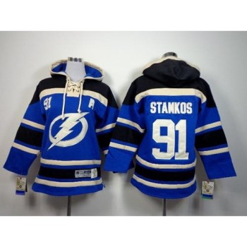 Lightning #91 Steven Stamkos Royal Blue Sawyer Hooded Sweatshirt Stitched Youth NHL Jersey Lightning #91 Steven Stamkos Royal Blue Sawyer Hooded Sweatshirt Stitched Youth NHL Jersey