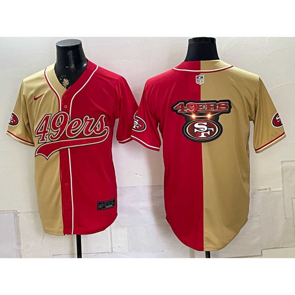 Youth San Francisco 49ers Red Split Cool Base Stitched Baseball Jersey