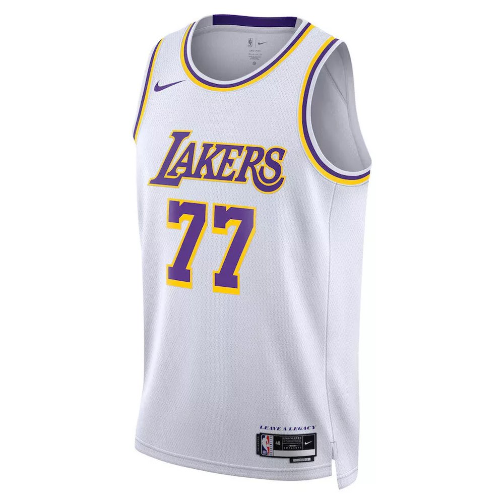 Unisex Los Angeles Lakers #77 Luka Doncic White Swingman City Edition Jersey
