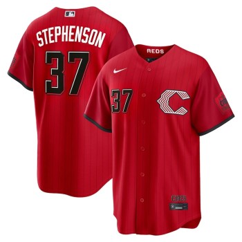Men's Cincinnati Reds #37 Tyler Stephenson Red 2026 City Connect Stitched Jersey Men's Cincinnati Reds #37 Tyler Stephenson Red 2026 City Connect Stitched Jersey
