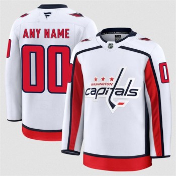 Youth Washington Capitals Custom White 2024-25 Away Stitched Hockey Jersey