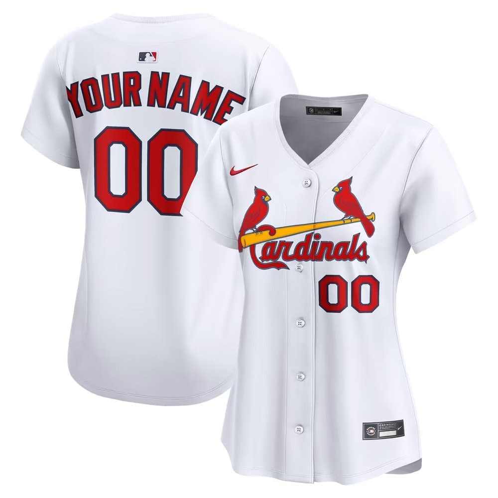 Women's St. Louis Cardinals Nike White Home Limited Custom Jersey Women's St. Louis Cardinals Nike White Home Limited Custom Jersey